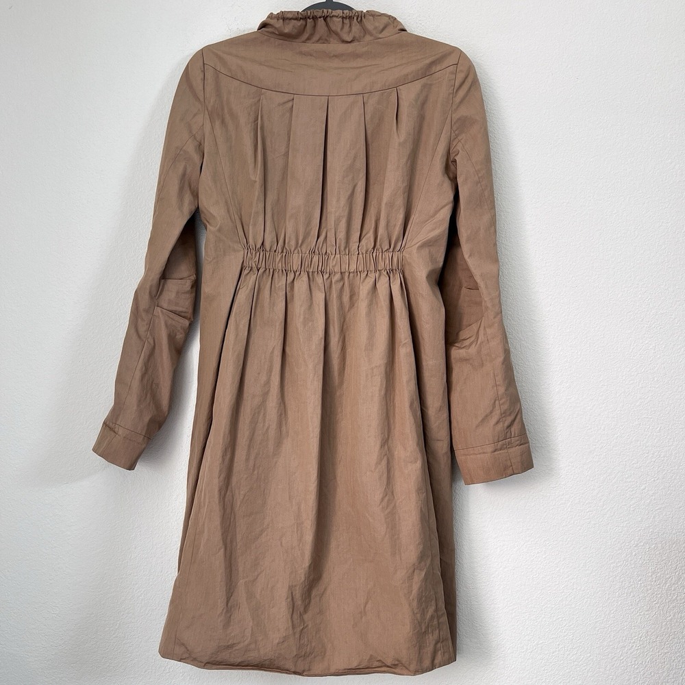 Diane Von Furstenberg Women's Sporti Trench Jacket Sz 2 Cinched Waist Khaki Tan - Picture 7 of 16